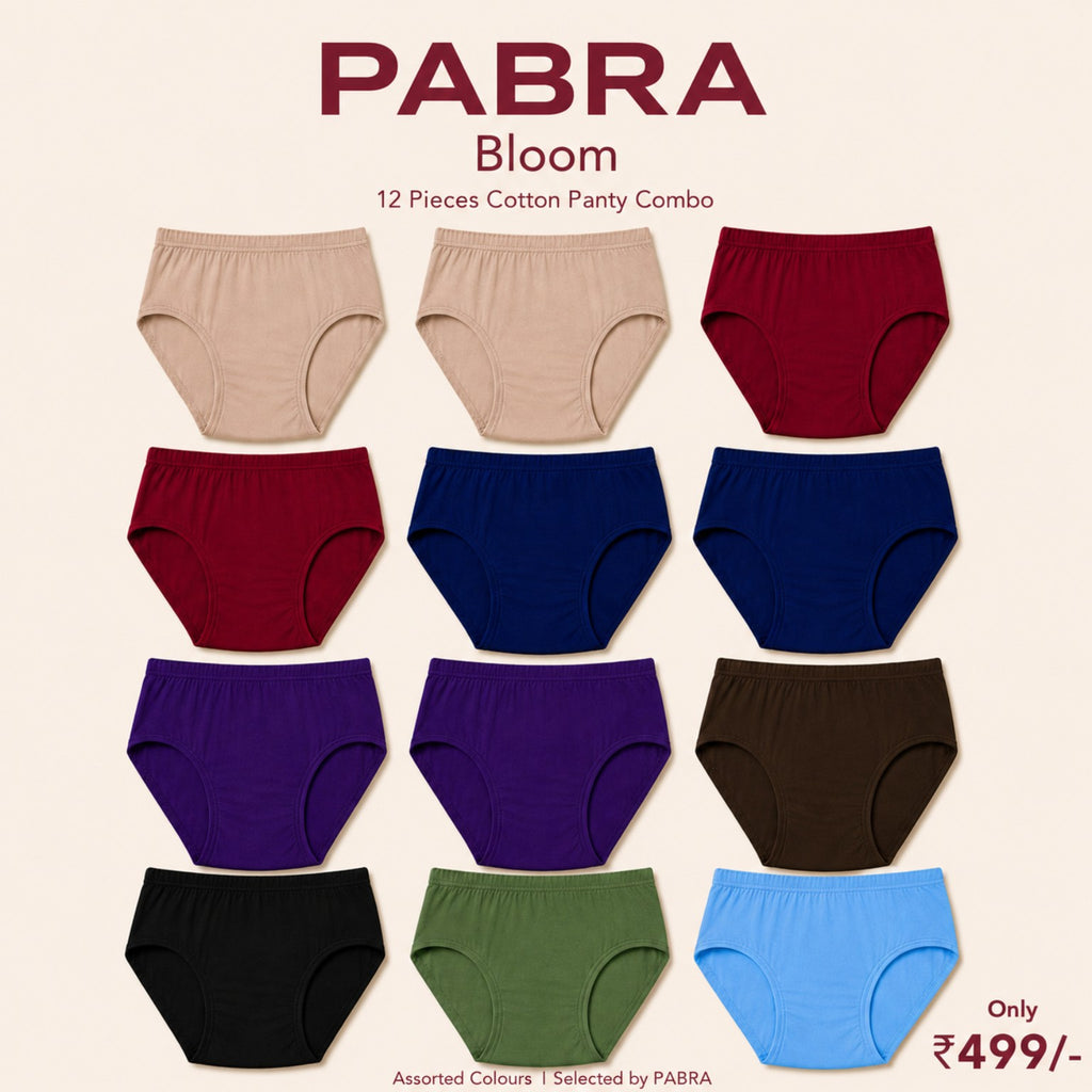 PABRA Bloom Cotton Panty (12 Pieces Combo)