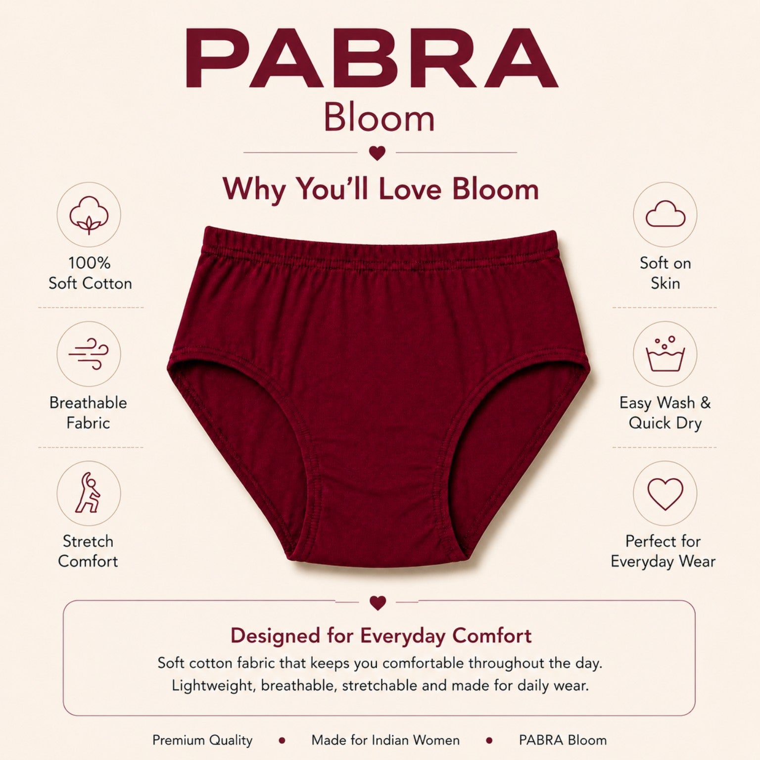 PABRA Bloom Cotton Panty (3 Pieces Combo)
