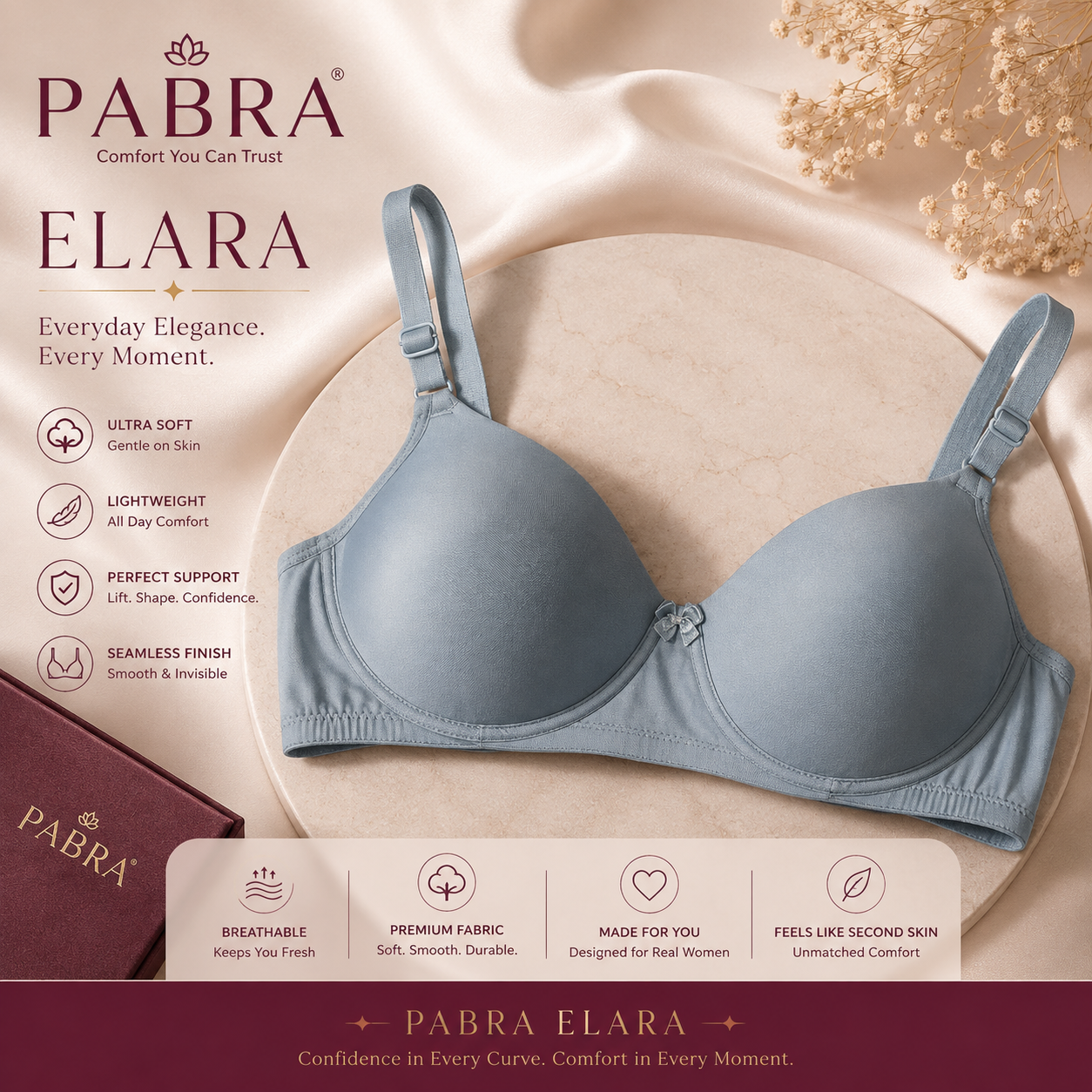 PABRA Elara Cotton Lycra Padded Bra (1 PC)