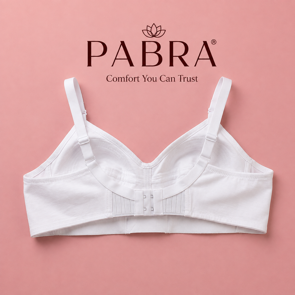 PABRA Women's  Cotton Round Stitch Daily Wear Bra (Pack of 3) – All White and Skin Colors