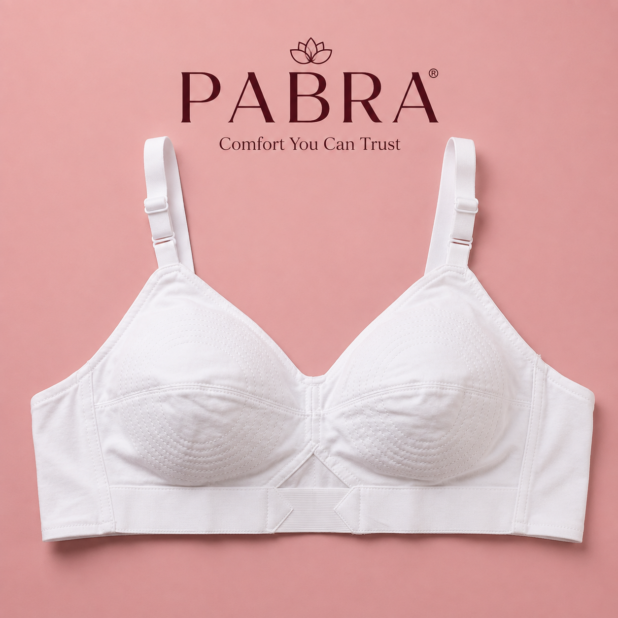 PABRA Women's  Cotton Round Stitch Daily Wear Bra (Pack of 3) – All White and Skin Colors