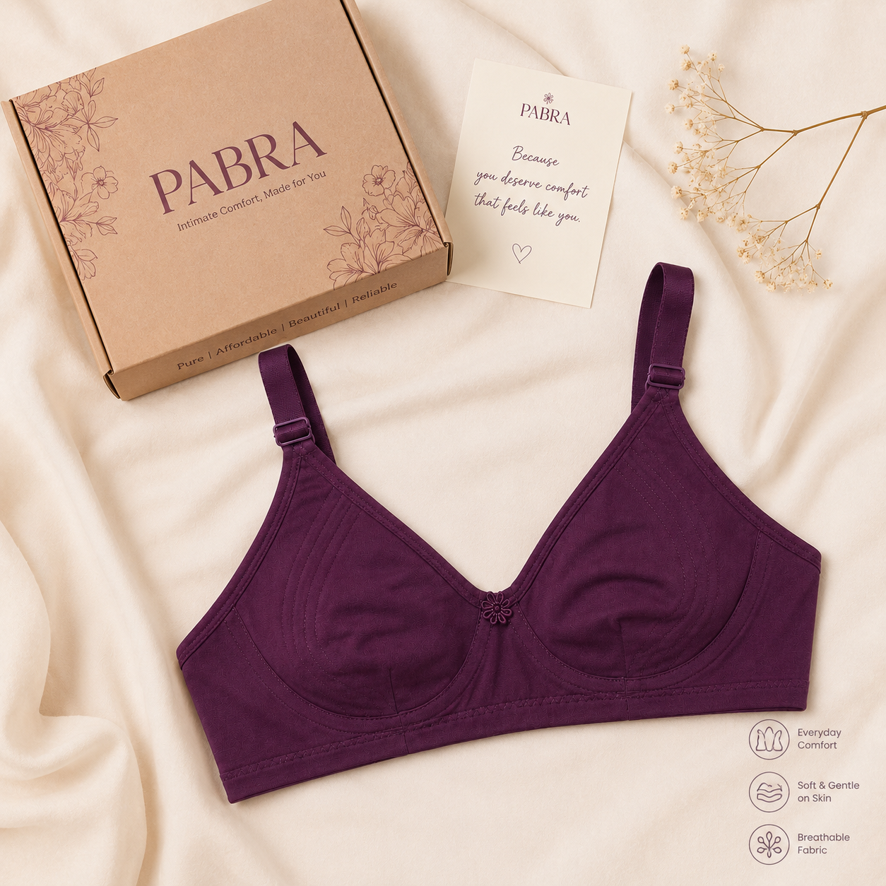 PABRA Aura Side Support Cotton Bra Combo Pack (Pack of 3) | Everyday Comfort | ₹599