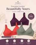 PABRA Aura Side Support Cotton Bra Combo Pack (Pack of 3) | Everyday Comfort | ₹599