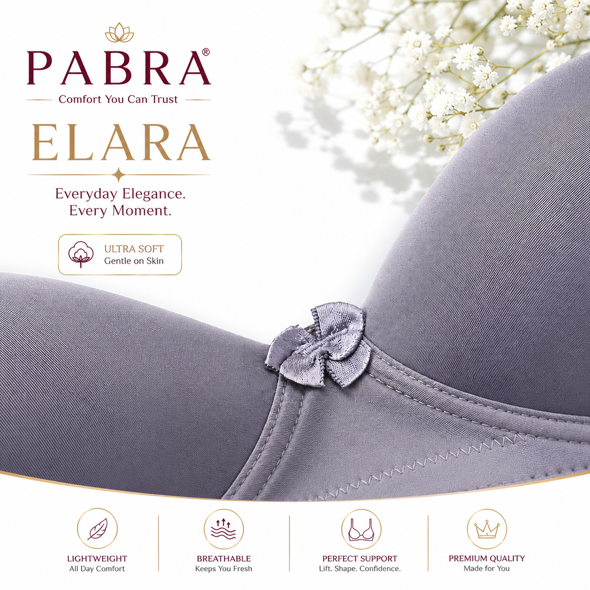 PABRA Elara Cotton Lycra Padded Bra (1 PC)