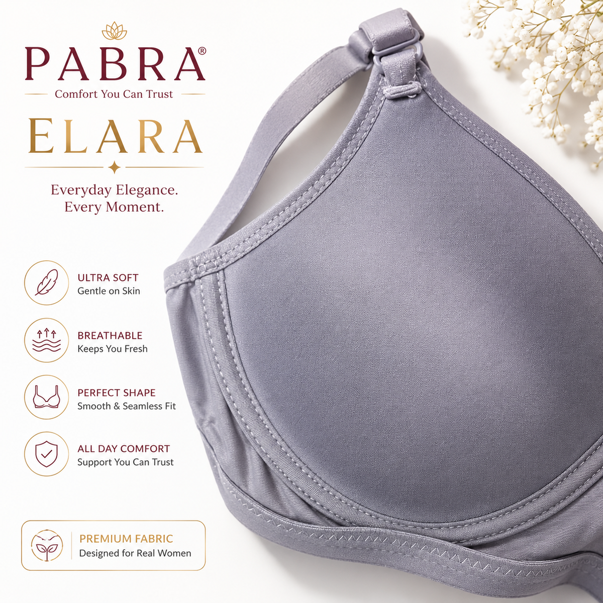 PABRA Elara Cotton Lycra Padded Bra (1 PC)