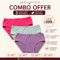 PABRA Silk Modal Panty Combo Pack of 3 | Ultra Soft Breathable Women's Briefs | Sizes 80-100 cm