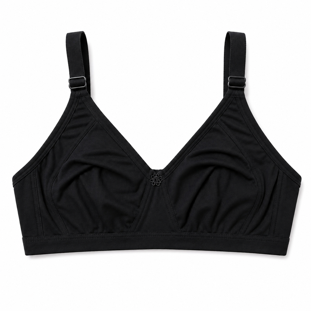 PABRA Heaven Cotton Bra Combo Pack of 3 | D & E Cup | 3-Hook Full Support Wireless Bra