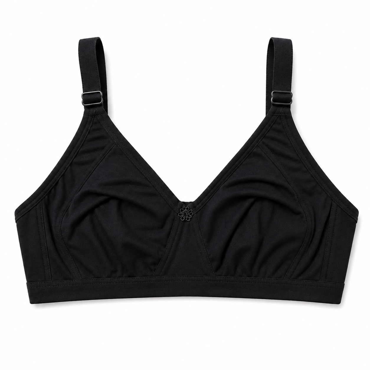 PABRA Heaven Cotton Bra Combo Pack of 3 | D & E Cup | 3-Hook Full Support Wireless Bra