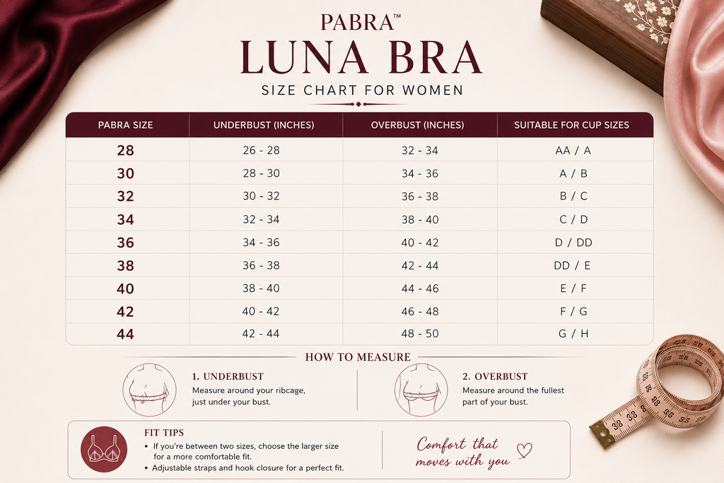 PABRA Luna™ | 3 Pieces Stretch Cotton Bra Combo Pack | Soft Everyday Comfort