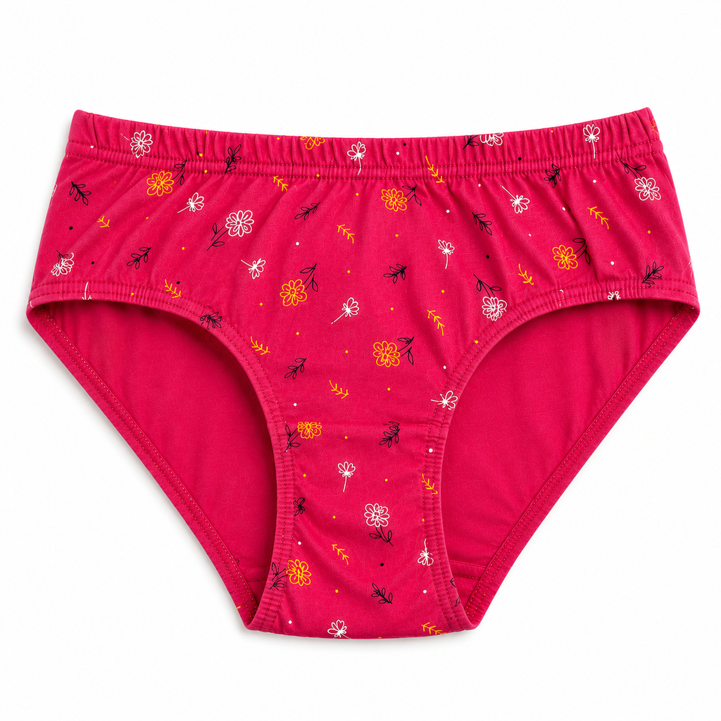 PABRA™ Bloom Women’s Printed Cotton Briefs – Pack of 6 | Soft Inner Elastic Hipsters